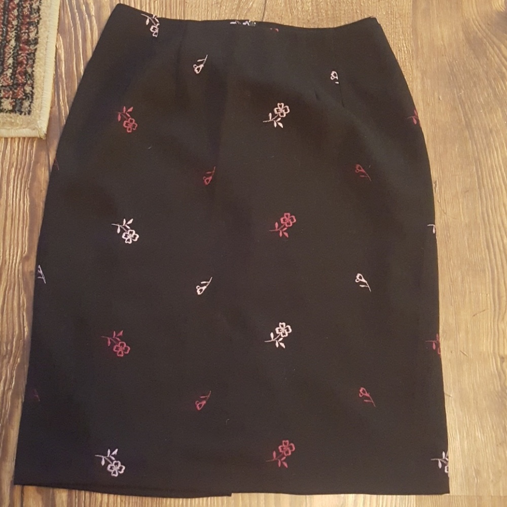 Black skirt with flowers on it